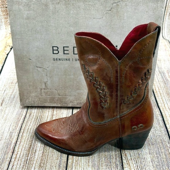 BED STU Amanda II Women's Size 7.5 Pecan Rustic Oxidized Western‎ Ankle Booties - Picture 6 of 10